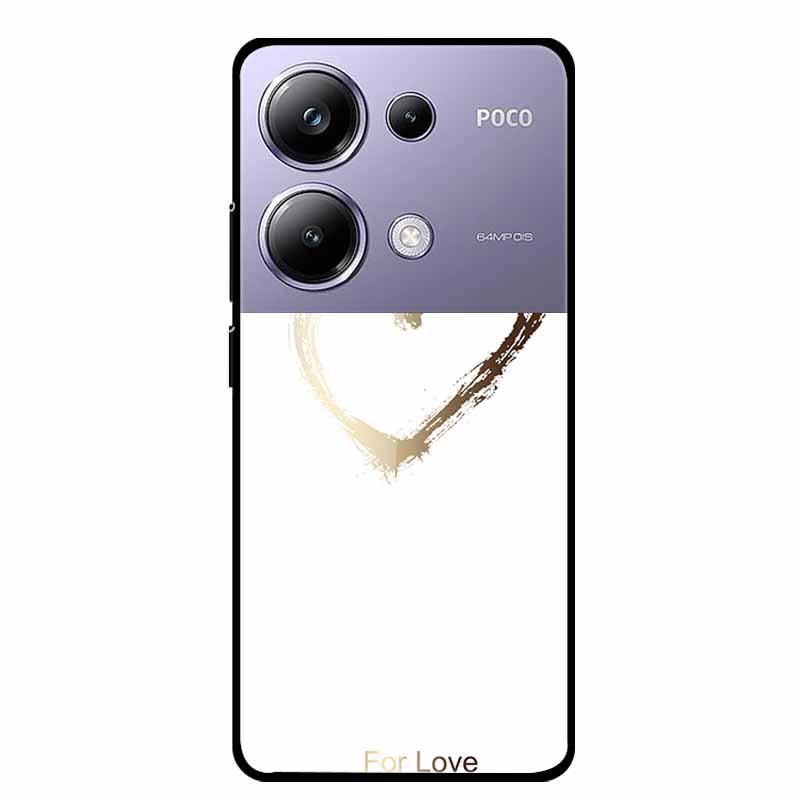Colorful Aesthetic Tempered Glass Phone Case for Redmi 12 5G & POCO M6 PRO