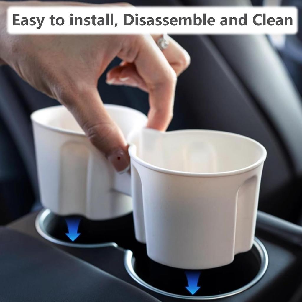 4PCS Center Console Wireless Charger Mat Silicone For 2025 Tesla New Model Y Juniper Cup Holder Ert, Screen Edge Protector Frame, Rear View Mirror