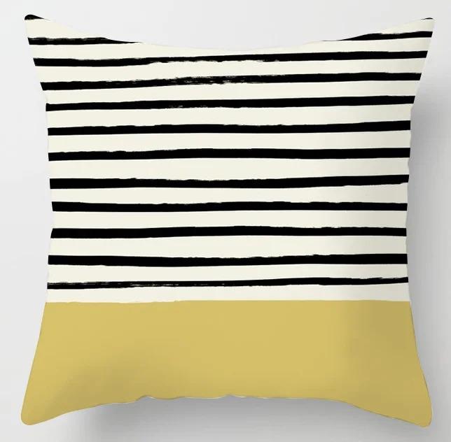 Yellow Pattern Pillowcase Office Living Room Home Pillowcase Car Ornaments