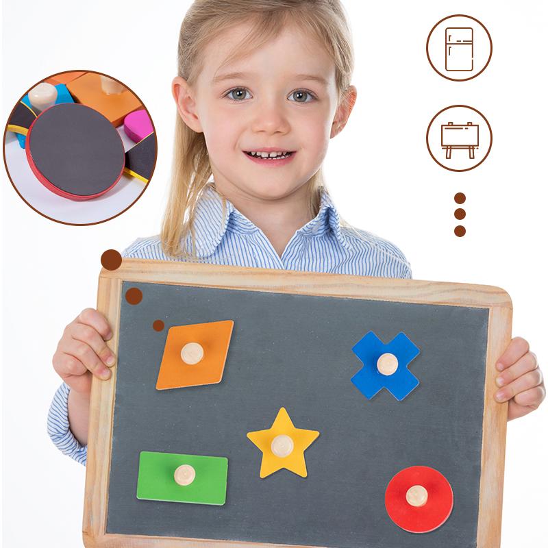 Montessori Preschool Teaching Aids Puzzle Montessori Magnetic Geometric Shape Inlay Board Wooden Shape Hand-grabbing Board Toys
