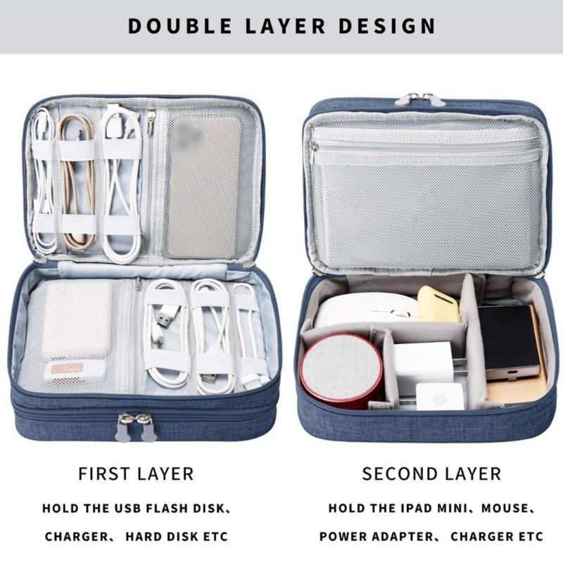 Travel Storage Case For Electronic Gadgets Cosmetics Portable Oxfords Cloth Organiser Multifunctional Makeup Bag