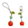 Eye Catching Stylish Tomato Girl Keychain Charm Pendant with Leaf Designs Portable Fahsion Accessory for Daily Use