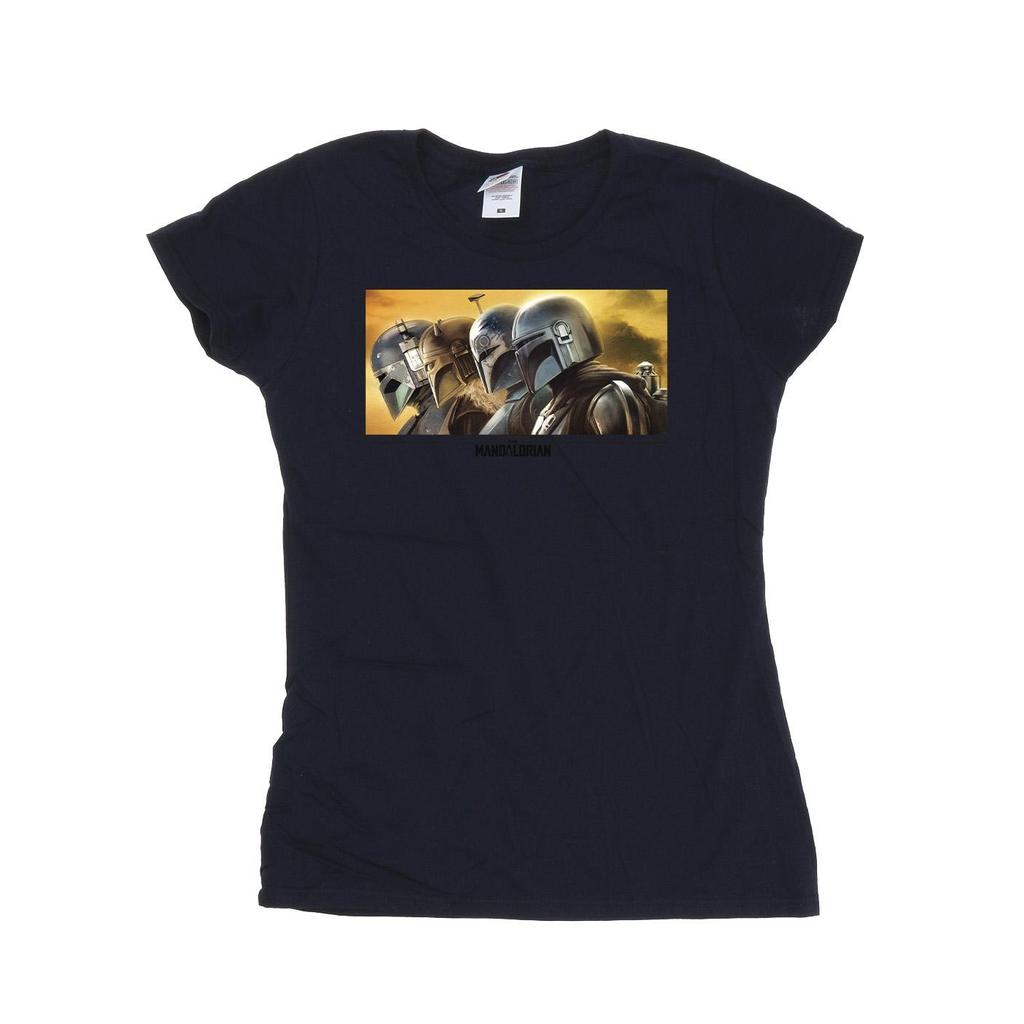 Star Wars Womens/Ladies The Mandalorian Painted Group Cotton T-Shirt