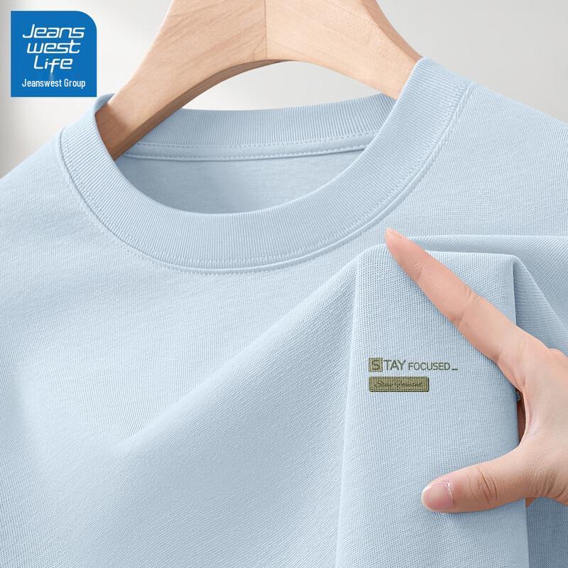 JEANSWEST LIFE Men's Heavyweight Pure Cotton Short Sleeve T-Shirt