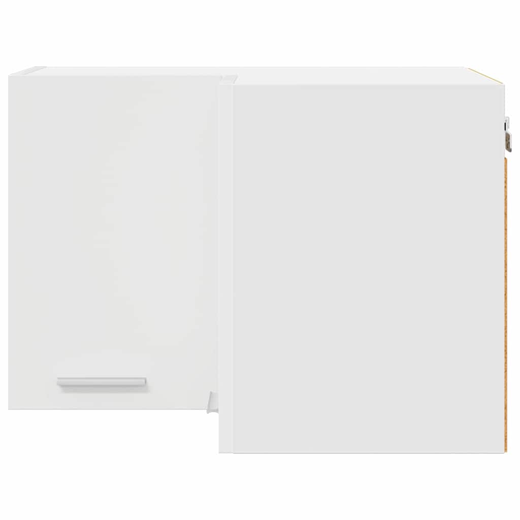 Wall Mounted Corner Cabinet with Storage White 57 X 57 X 40 Cm Particleboard