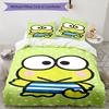 3pcs Sanrio KEROKERO KEROPPI1 Design Cover Set - HD Printed Bedding with 1 Cover and 2 Pillowcases - Perfect for Home and Dorm Decor