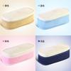 Stylish Macaron Color Canvas Expandable Large Capacity Pencil Case With Dual Zippers