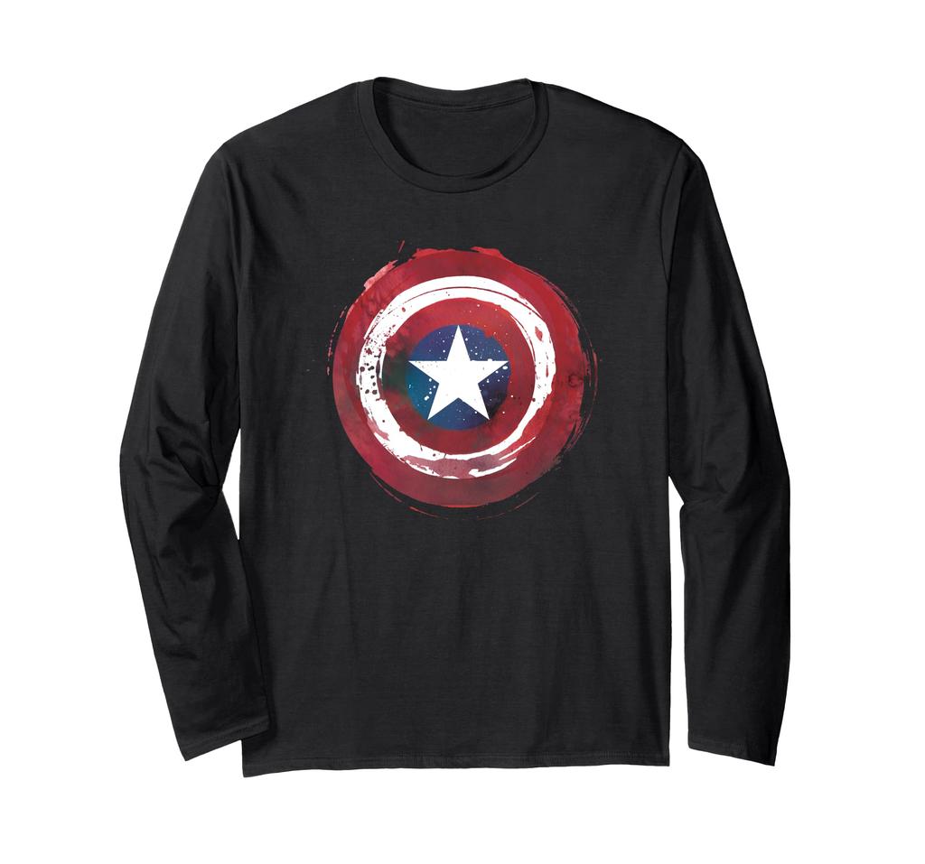 Marvel Captain America Painted Shield Long Sleeve T-Shirt