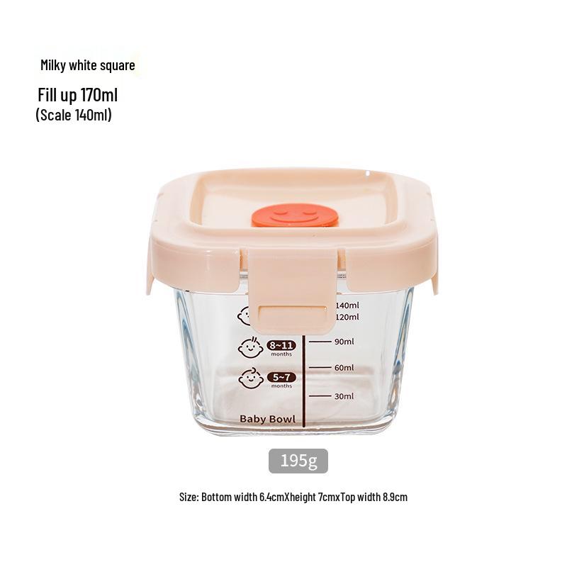 Low Peng Glass Baby Food Storage Bowl - Airtight, Fresh-Keeping, Child-Safe, Thickened