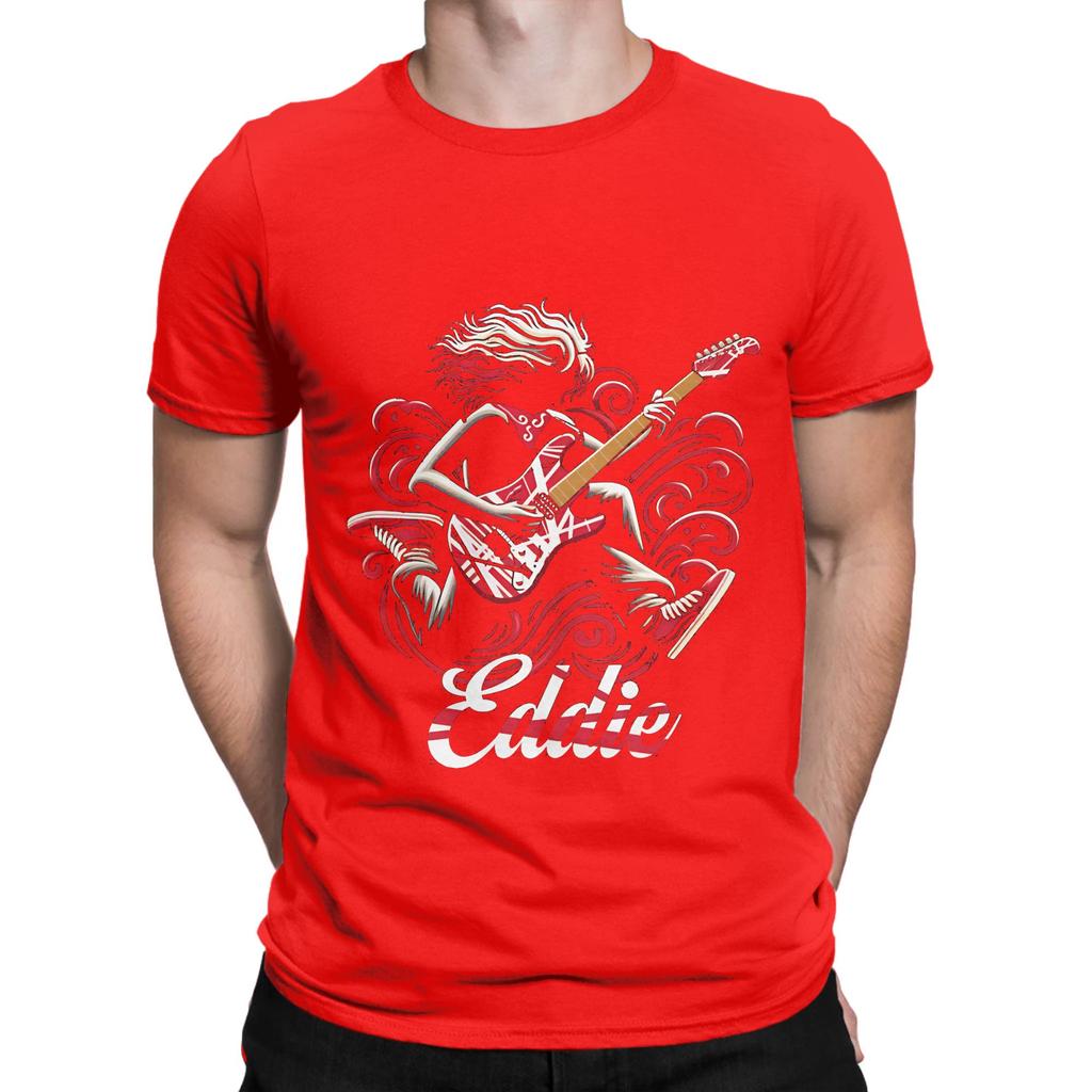 Eddie Van halen guitar tshirt merch Novelty Graphic 100 Cotton TShirt Van Halen Tees Tops For Unisex
