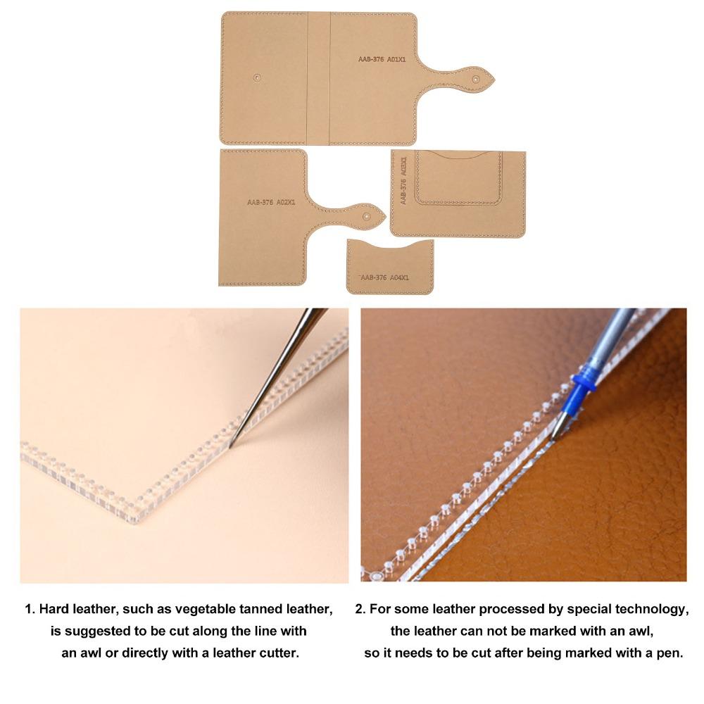 4pcs Clear Acrylic Bag Template Acrylic Easy Crafting DIY Leather Craft Tool Leather Pattern Handbag Making Stencil