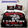 3pcs Custom Name weightlifting Bedding Set Duvet Cover Closure Includes 1 Duvet Cover & 2 Pillowcases, Soft and Comfortable for All Seasons.