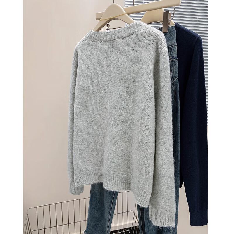 Women's Loose V-Neck Sequin Long-Sleeve Knit Cardigan