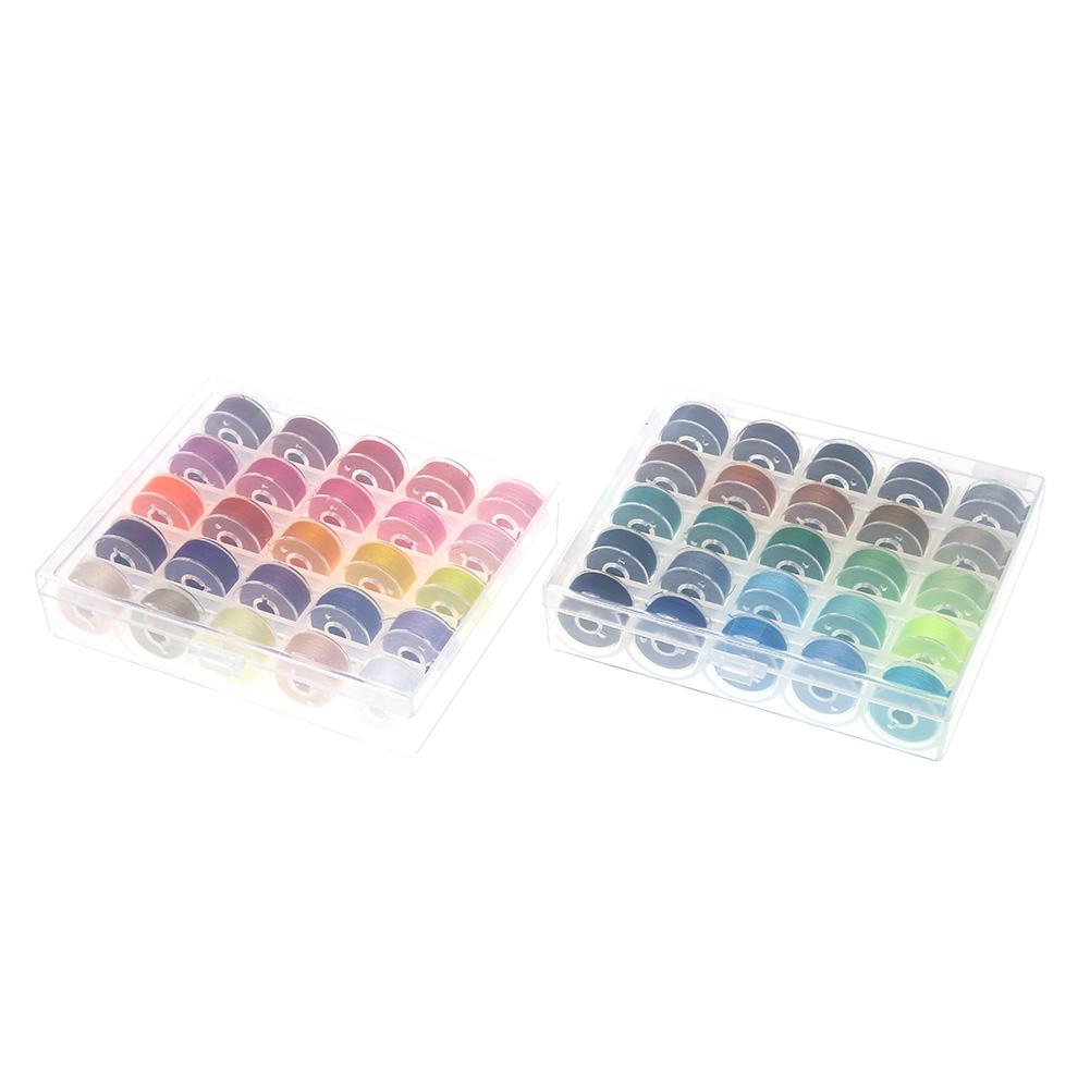 Buy 50pcs Colorful Sewing Threads+50 Grids Clear Plastic Sewing Machine ...