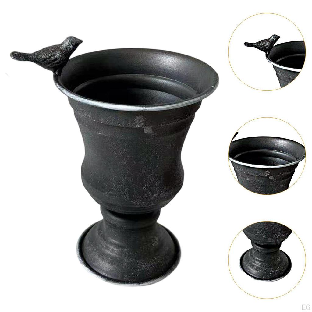 Flower Pot Vase Figurine with Drainage Hole Gift Statue Decorative Plant Container Planter