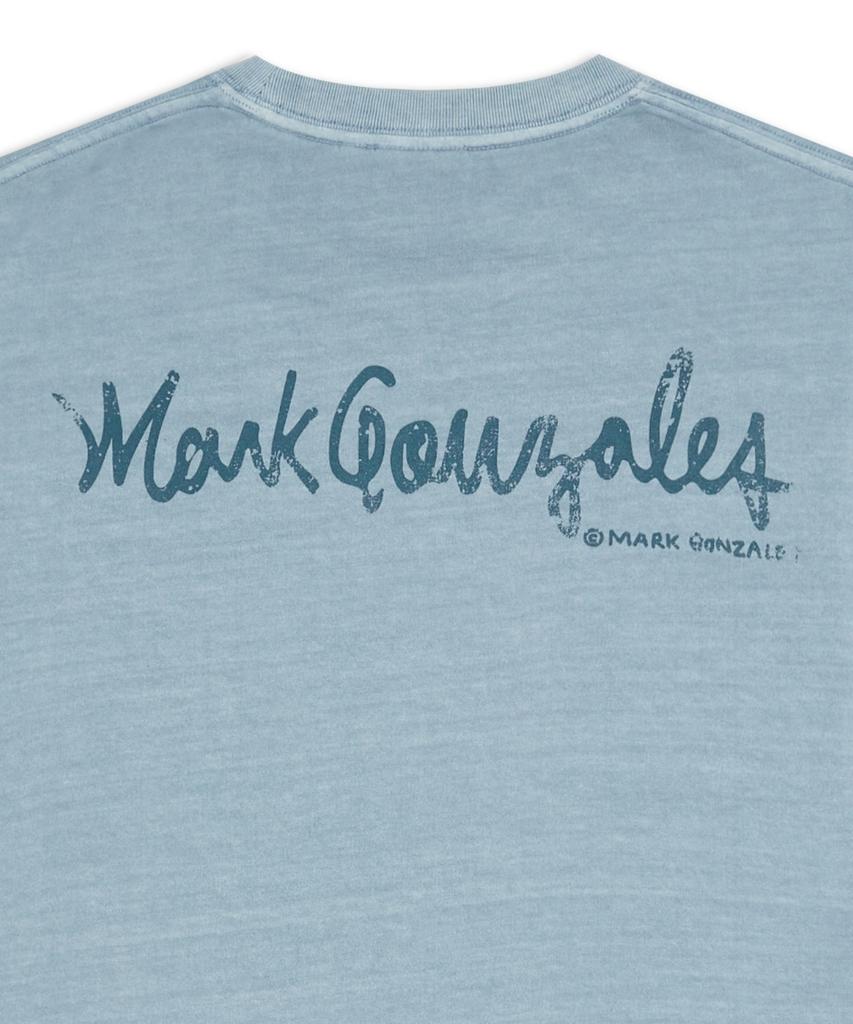 MARK GONZALES Pocket Pigment Short Sleeve T-Shirt - Blue Grey