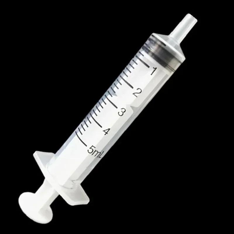 10Pcs Disposable Plastic Injector Syringe for Lab Nutrient Measuring Small Pet Food Feeder Feeding(Without needle) 5ml