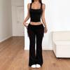 Sporty Solid-color Women's Long Pants Set for Spring and Summer