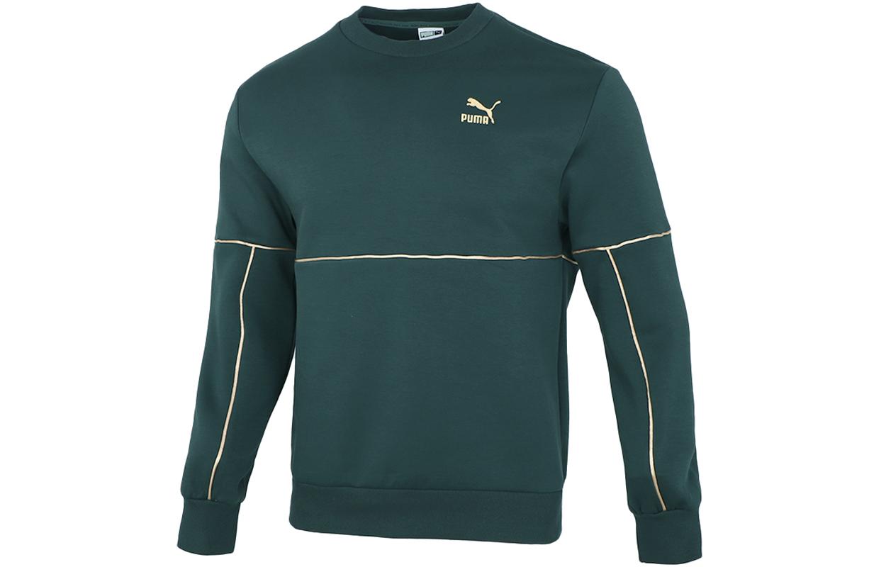 PUMA Sweatshirts Men s Green Crew Neck Moderate Regular 534410-80 S