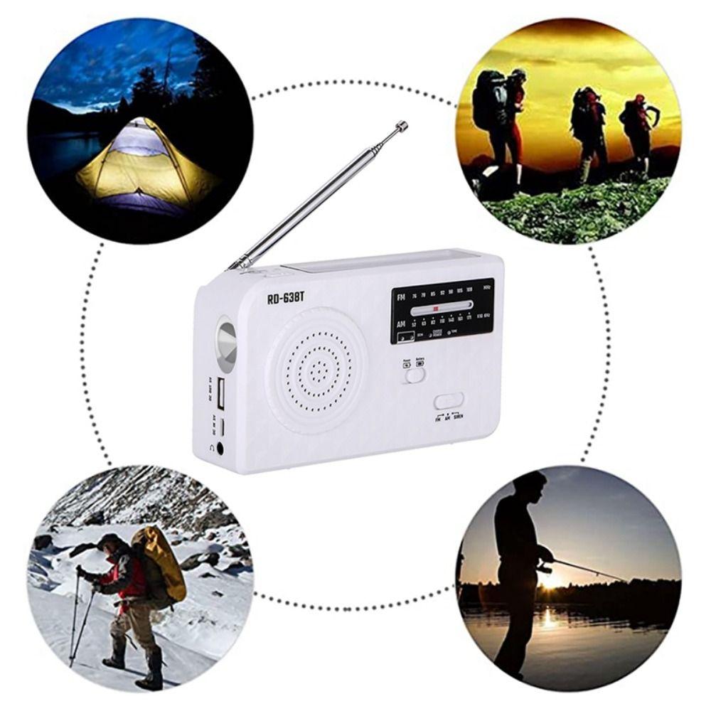 USB Charger Solar Hand Crank Radio LED Emergency Flash Light High Quality AM FM Radio  Power Bank