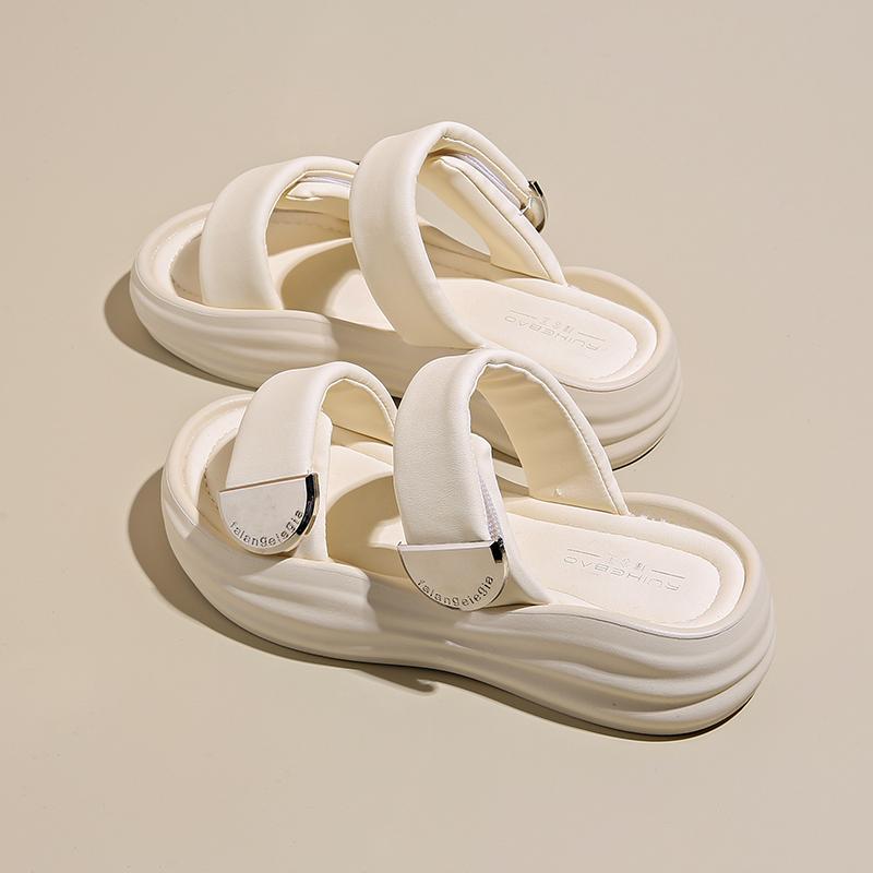 Fashion CRLAYDK Slide Sandals for Women Hook&Loop Fashion Platform Summer Dressy Open Toe Walking Casual Outdoor Beach Slip On Slippers