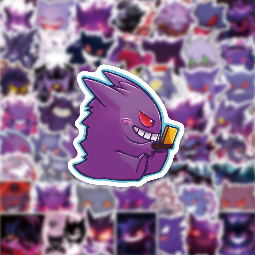 10/30/50Pcs Cute Pokemon Gengar Stickers Diy Motorcycle Phone Skateboard Laptop Pvc Waterproof Kids Toy Graffiti Cartoon Decals