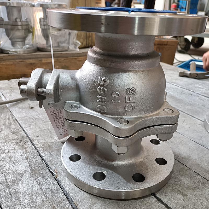 316L High-Pressure Heavy-Duty Manual Ball Valve Q41F/H-100C, Steam-Resistant, High-Temp, 304 Stainless Steel, Flanged.