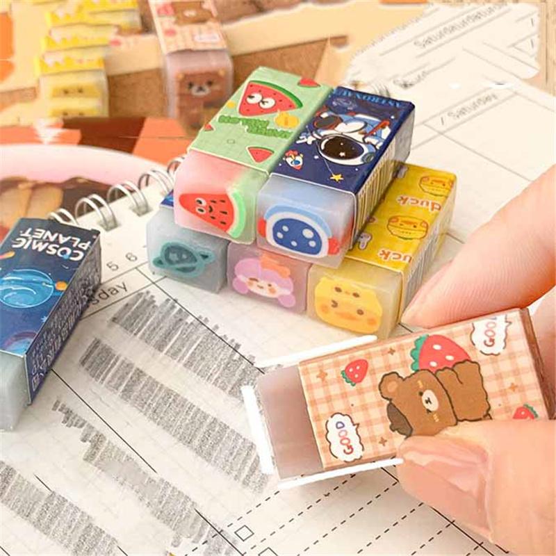 1/4/8 st söta tecknade suddgummin hållbara smörgåssuddgummin ritkul priser och brevpapper skola kontorsmaterial