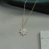 925 Sterling Silver French Simple Pavé Crystal Snowflake Clavicle Chain Necklace Women Fashion Charm Student Jewelry Accessories