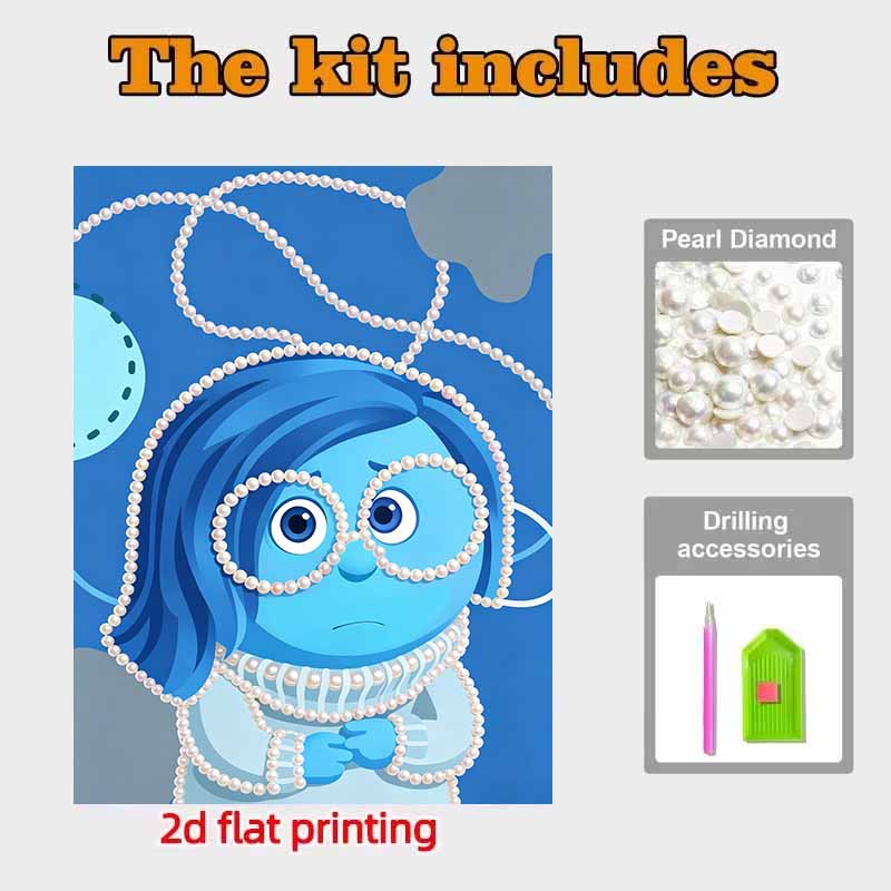 Disney Pearl Painting Inside Out Suitable for Beginners and Adults, DIY Pearl Diamond Art Painting Kit for Home Wall Decor Gifts