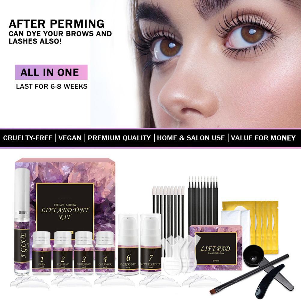 Eyelash and Brow Lift and Tint Kit Eyelash Lamination Starter Kit for Beautiful Eyelashes