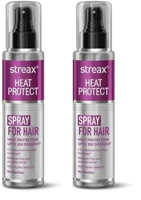 Streax Hitzeschutzspray Für Haare - 100 ml, Haarstyling-Spray Für Frauen & Männer, Hitzeschutz-Spray Für Haare Bis Zu 250°C & 2x Weniger Haarbruch