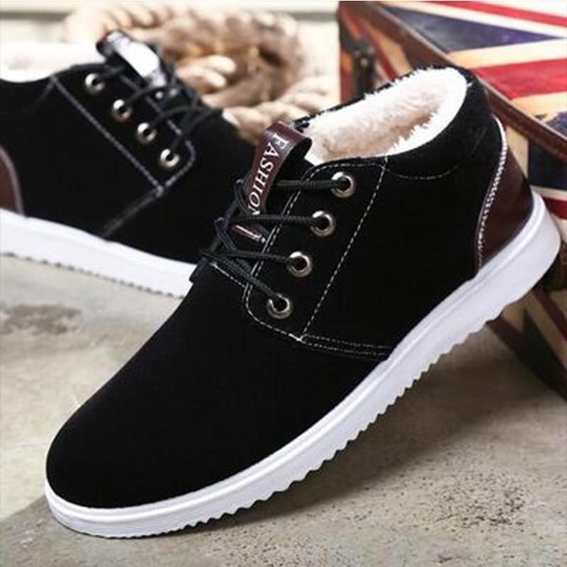 Men'ssports Shoes Autumn and Winter Warm Frosted Leather Sole Men's Shoes Plus Size Retro Casual Men's Boots Men