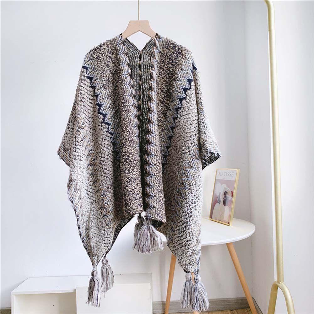 Winter Ethnic Cape Thick Blanket Triangle Scarves Women Scarf Bohemia Scarf Neck Wrap Women Shawl