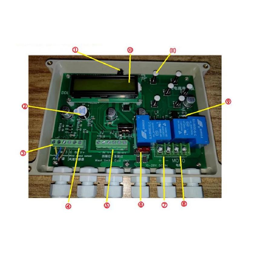 Maxgeek 12-24V XMYC-1 Single Axis Solar Tracker Controller With Optional Wind Speed Sensor Remote Control For Tracking The Sun