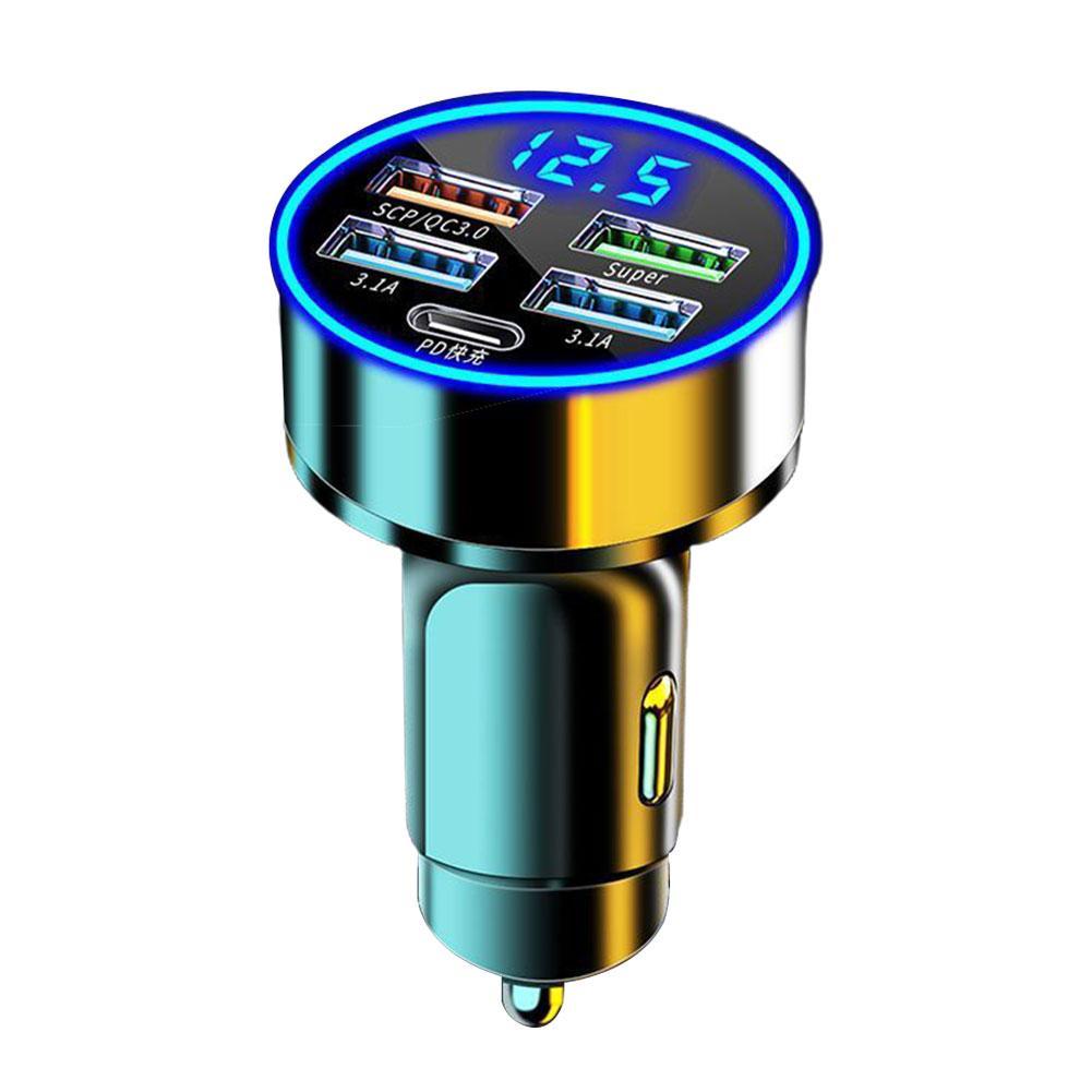 4 Port USB Car Charger Type C PD 150W Fast Charging Adapter Fast Charging For iPhone Xiaomi Huawei Mobile Phone Charger Adapter