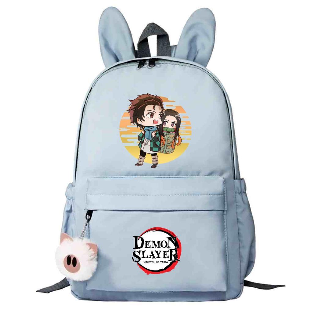 Plecak szkolny z motywem pogromców duchów, wersja koreańska, personalizowany plecak z króliczymi uszami, moda studencka, casualowy, modele męskie i damskie