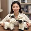Kawaii Schwarzes Gesicht Schaf Lamm Plüschtier Stehend Liegend Weiße Farbe Grasland Tierpuppe Beruhigend Geburtstagsgeschenk