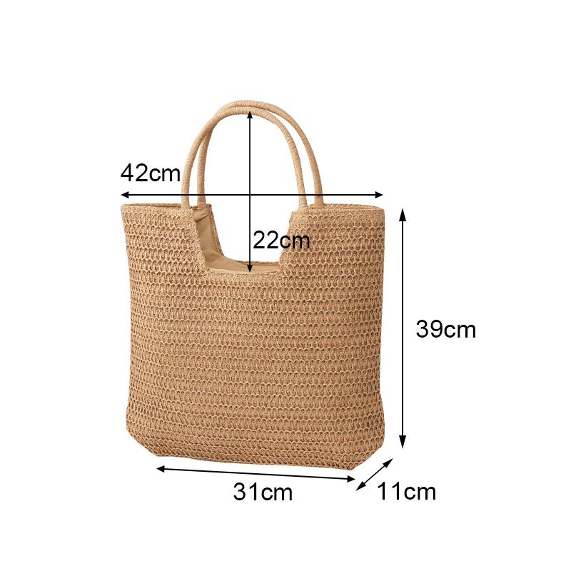 Popular And Spring Summer Yogodlns New Large Capacity Straw Woven Bag Holiday Beach Bag Women Versatile Ins Handmade Shoulder Bag Tote Bag