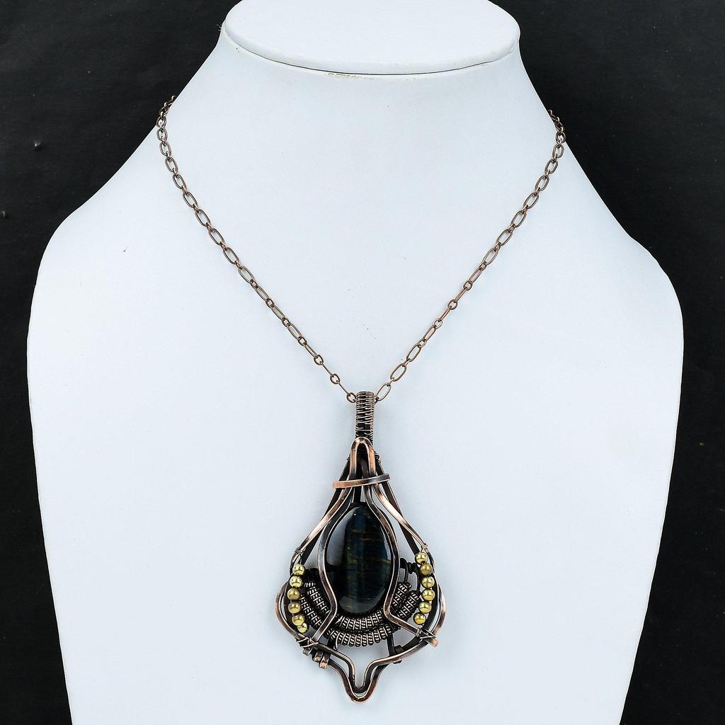 Nellite Pendant Copper Wire Wrapped Pendant Natural Gemstone Pendant Copper Jewelry Handmade Pendant Gift For Her Wire Wrap Nellite Jewelry