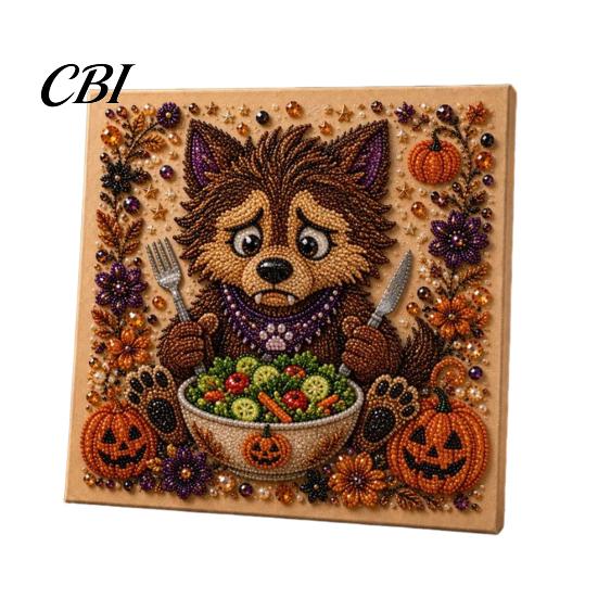 3d Faux Pearl Mosaic Art for Adults Halloween Kit, Cute Ghost Skeleton Painting Room Decor DIY 3D Craft Kit Adults, Fall Home Handmade Gift Lovers