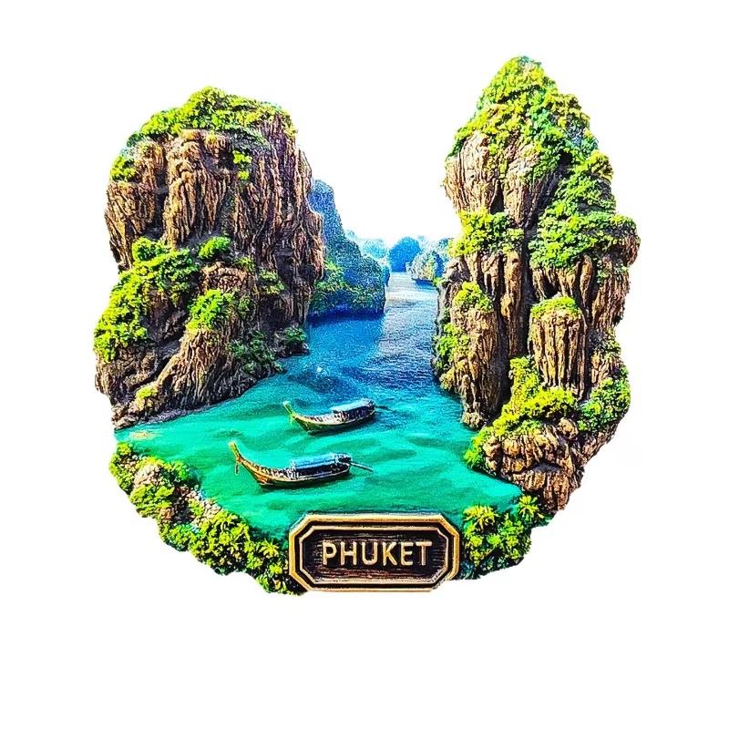 Phuket Island Landscape Fridge Magnet - 3D Thailand Souvenir Tropical Beach & Limestone Decor Unique Asian Gift Send To Friends