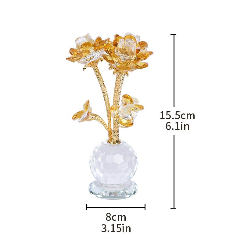 Mother's Day Lotus Nordic Light Luxury Living Room Decorations Creative Birthday Gifts Crystal Glass