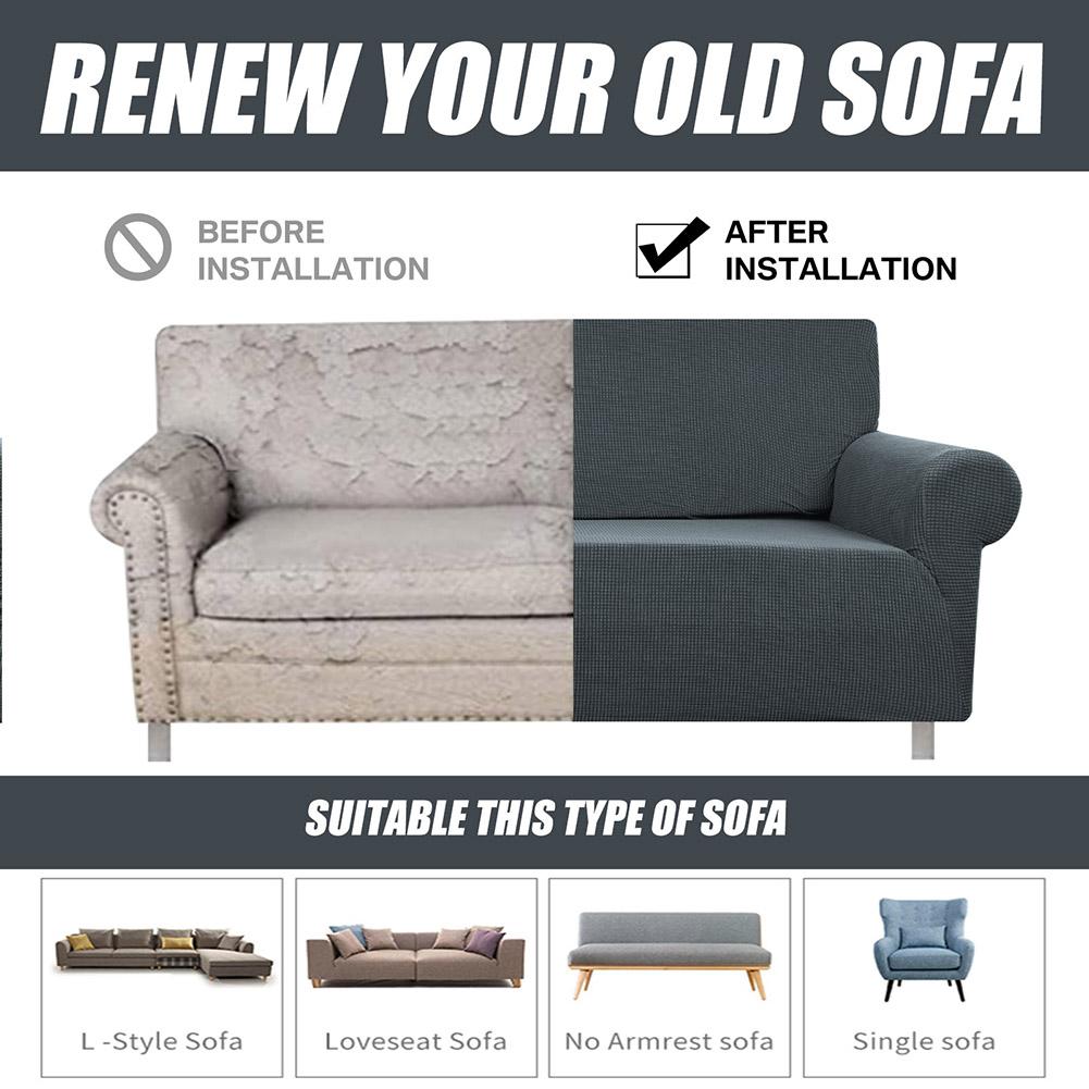 Seat Sofa Cushion Cover Elastic Furniture Protector for Pets Kids Stretch Washable Removable Slipcover Four-Seasons Avaliable