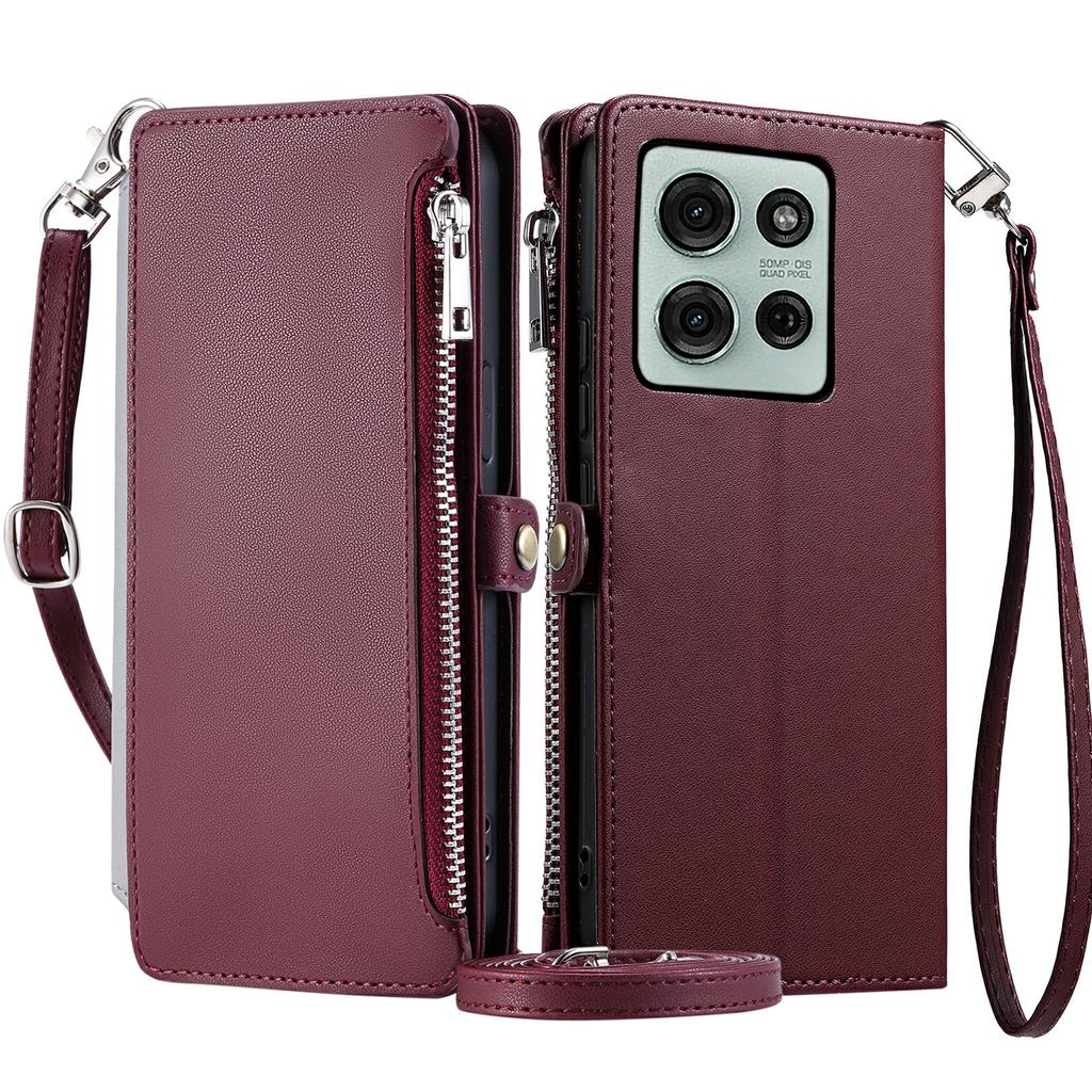 Styl 015 Etui do Motorola Moto G75 5G Portfel z TPU+Skóry PU Pokrowiec na Telefon z Paskami