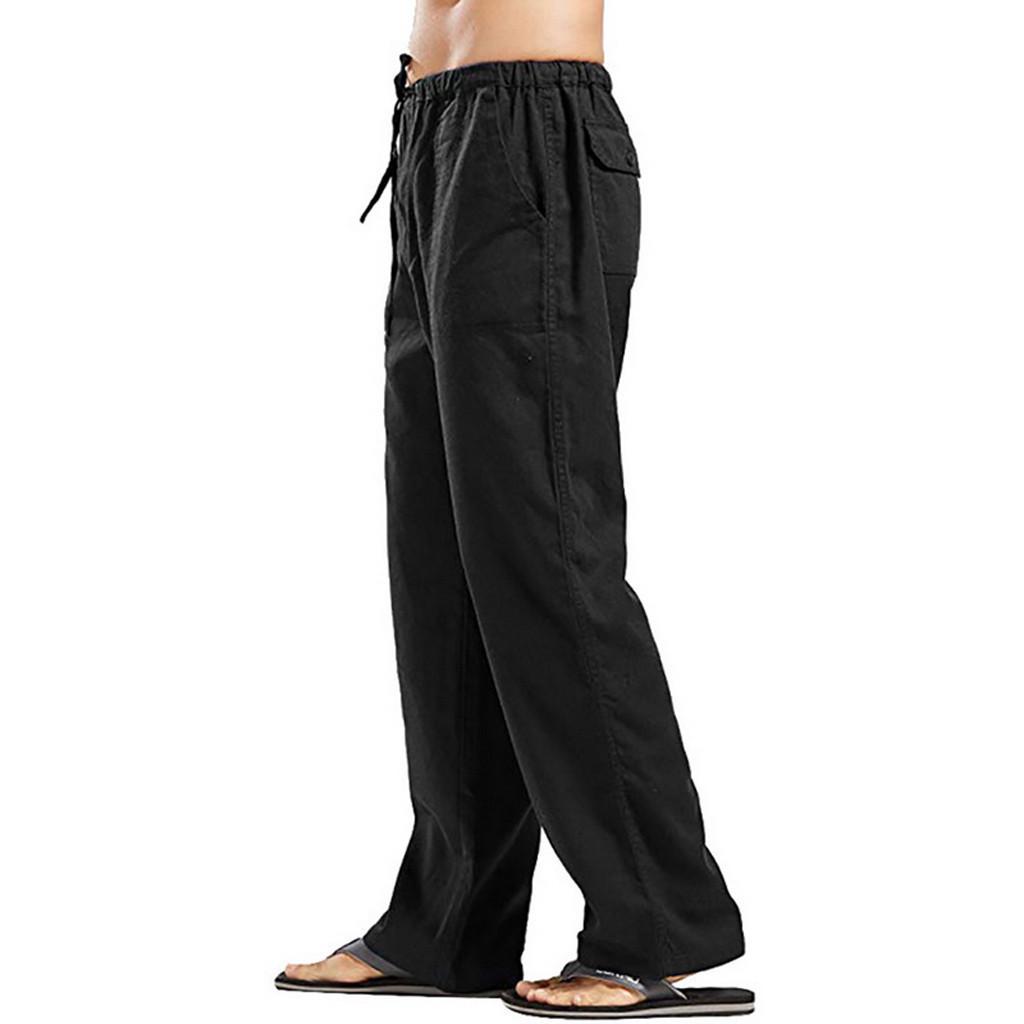 Pantalones Casuales de Lino y Algodón para Hombre Europeos y Americanos 2021 para Primavera y Otoño