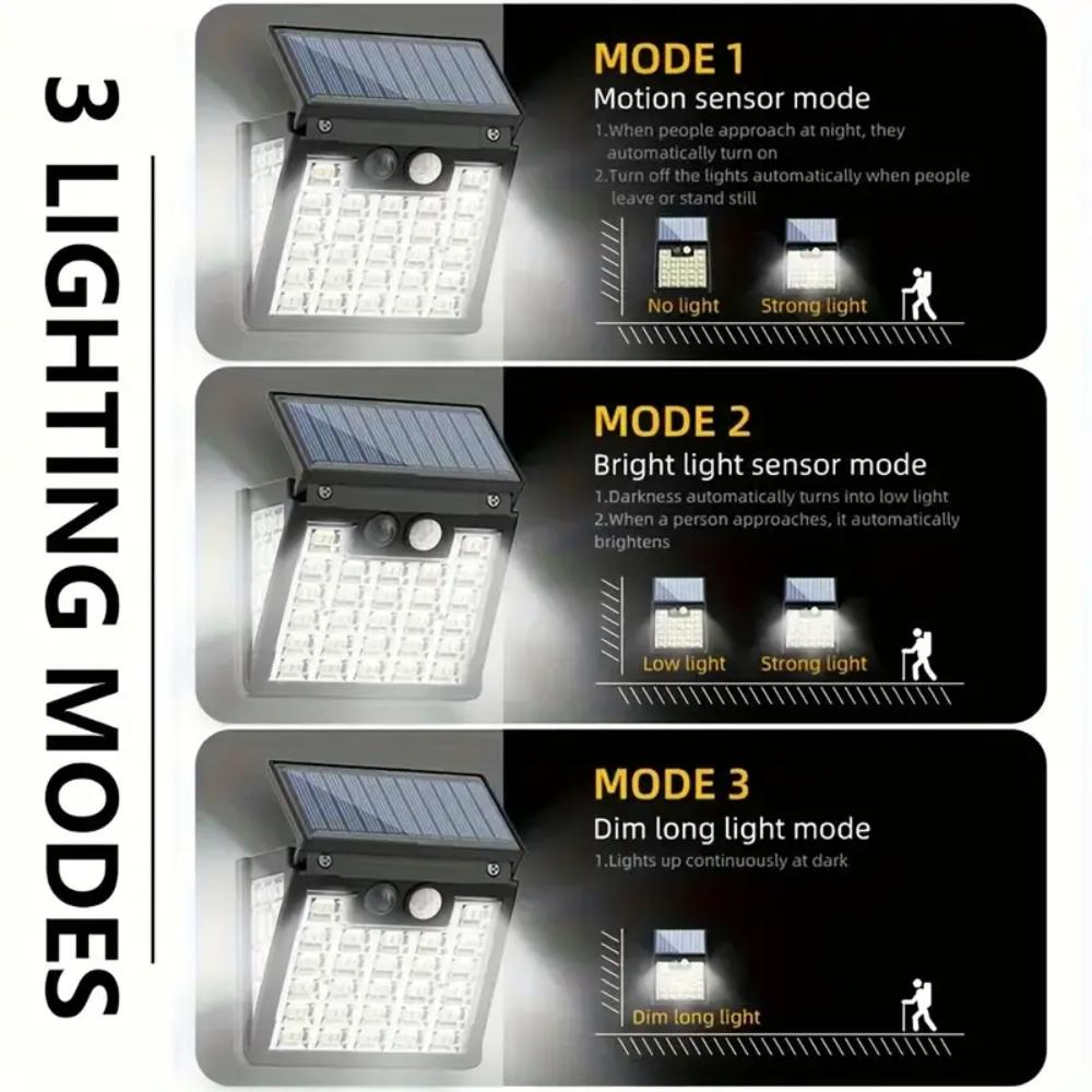 72 LED Outdoor Solar Motion Sensor Wall Lamp Foldable Waterproof 3 Lighting Modes Solar Light for Garden Yard Patio
