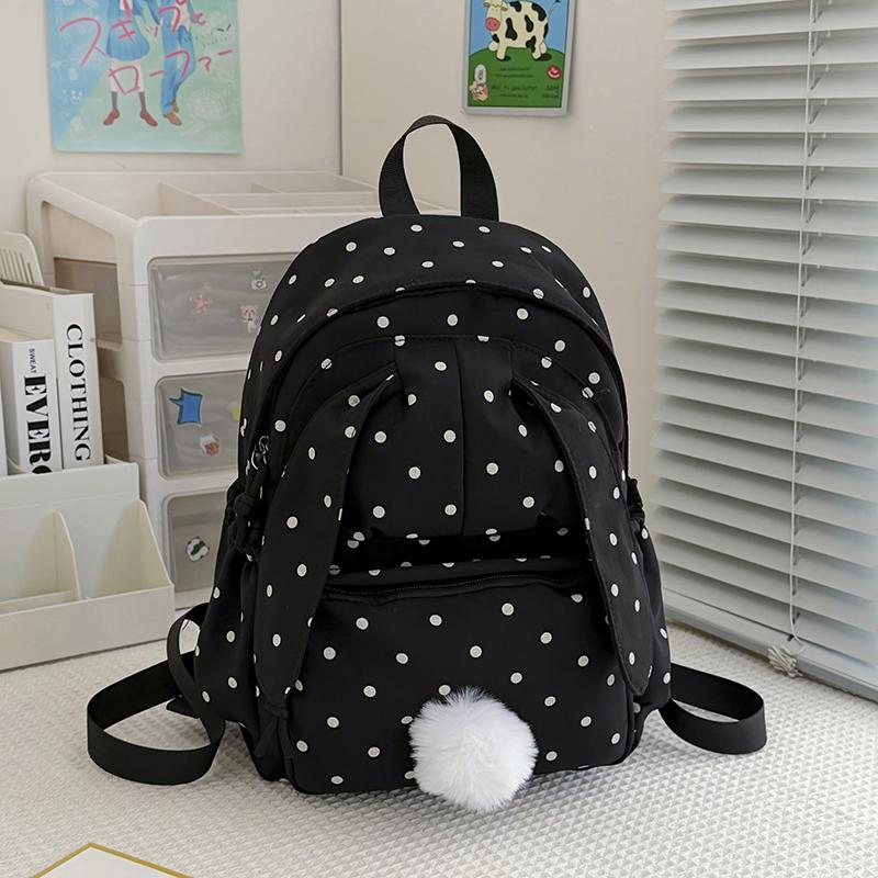 Women Polka Dot Nylon Backpack Casual Travel Daypack School Bag