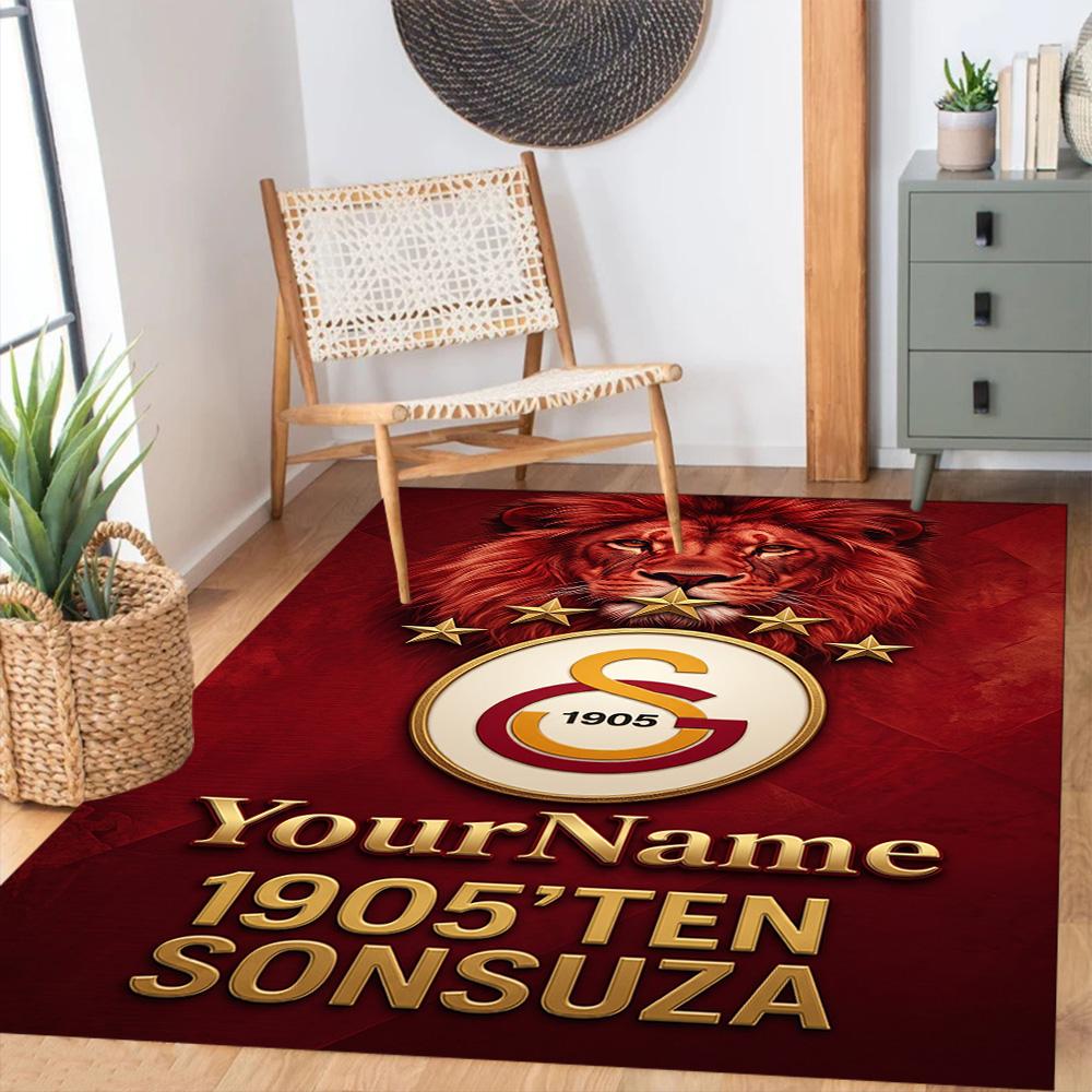 Galatasaray Personalized Text Floor Mat Suitable For Game Room Hallway Bedrooms Foyer Antislip Rug Anime Office Decor Wedding Party Gift