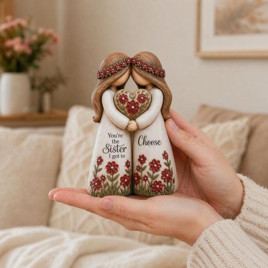 Statuie Frăție, Surori Pentru Totdeauna Sculptură din Rășină Făcută Manual cu 2, 3, 4 Figurine de Surori, Cadouri de Prietenie pentru Femei